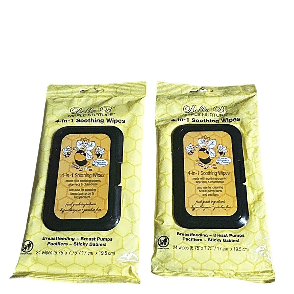 Bella B Nipple Nurture 4-in-1 Soothing Wipes Breastfeeding NWT 24 Ct